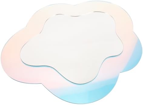 Unomor Cloud Shaped Wall Mirror with Colorful Waves