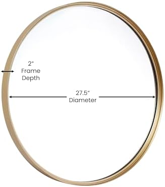 Large Round Wall Mirror with Gold Frame - 275 Vanity Mirror
