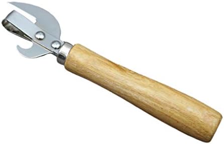 Wooden Handle Can Opener with Stainless Steel Blade