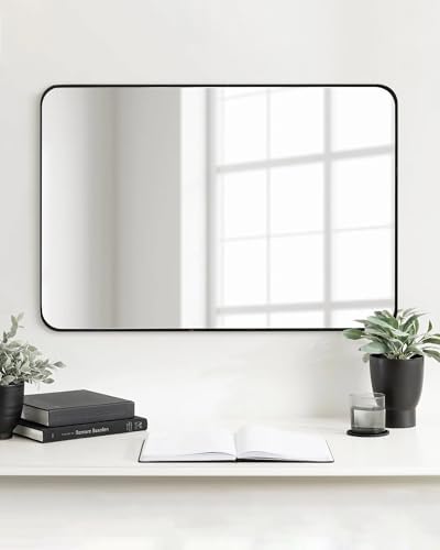 WIOWUR Black Rectangle Bathroom Mirror 20x30 Inch