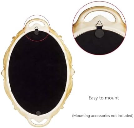 Oval Embossed Gold Vanity Mirror for Home