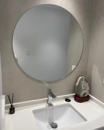 LTSRLL Round Wall Mirror - Frameless HD Explosion-Proof