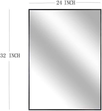 DAIEAR 24 X 32 Black Wall Bathroom Mirror With Metal Frame