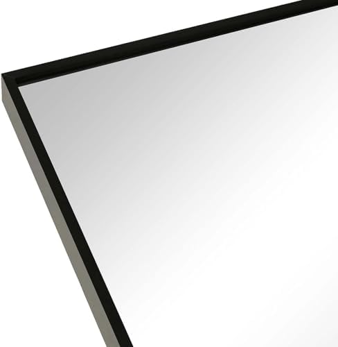 24x36 Inch Arched Wall Mirror with Metal Frame - Black