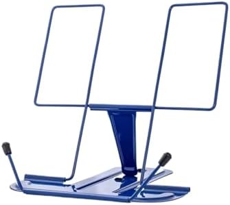 QUQUQ Adjustable Cookbook Holder with 3 Angles Portable Bookshelf Stand Blue