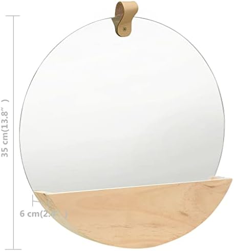 RINDIGOO Wall Mirror with Pinewood Shelf 138 Inch
