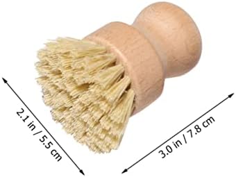 Yardenfun 2pcs Bamboo Handle Dish Scrubber