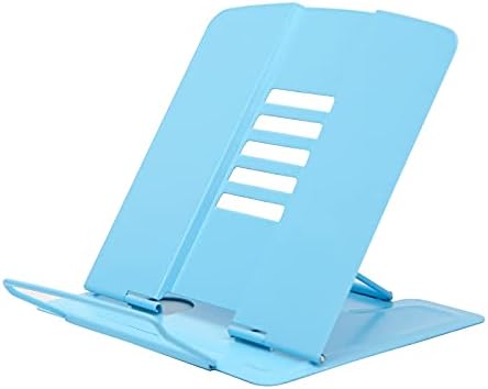 Yuidaaavzz Adjustable Metal Book Stand for Reading 8x7x8 Inch Blue