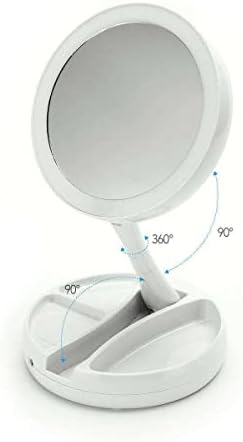 Lighted Vanity Mirror with Charging Cable and Storage