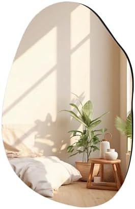 Irregular Frameless Bathroom Mirror 22x30 Inch Asymmetrical Wall Mirror