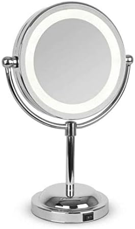 Lighted Chrome Vanity Mirror with Storage