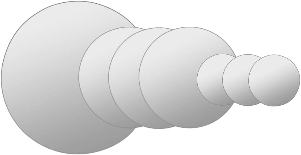 7 Piece Frameless Round Glass Mirror Set for Home Decor