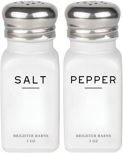 Brighter Barns White Salt Pepper Shakers Set