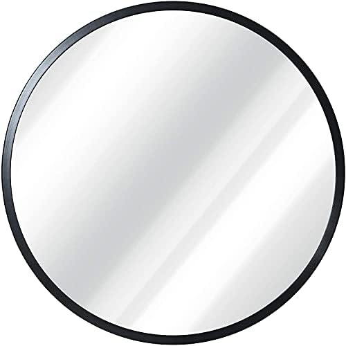 SHERBECK 32 Black Round Wall Mirror