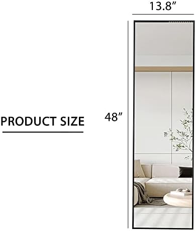 CNANXU Full Length Mirror 48x14 Black Aluminum Frame
