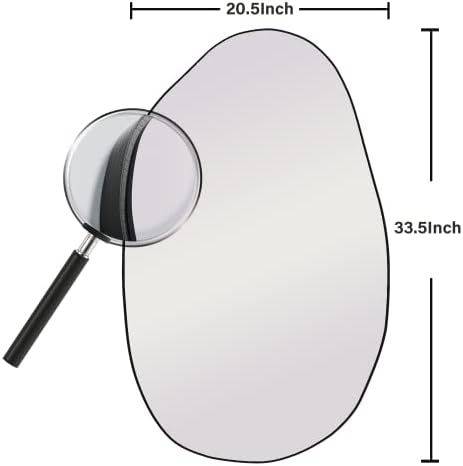 CONGUILIAO Irregular Wall Mirror 335 x 205 Black Wood Frame Modern Decor