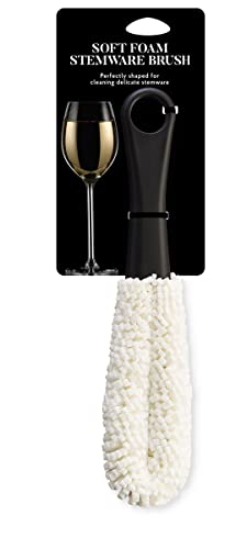 HIC Kitchen Bar Soft Foam Stemware Brush for Wine Glasses