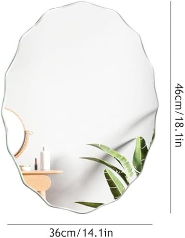 TZUFA Frameless Wavy Bathroom Mirror 36x46cm