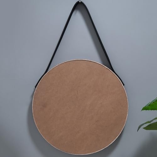 LTSRLL Wooden Round Wall Mirror with Sturdy Chain 1