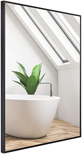 DAIEAR 24 X 32 Black Wall Bathroom Mirror With Metal Frame