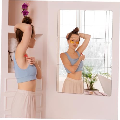 Cabilock Black Mirror Tiles Self Adhesive 4 Piece Wall Decor