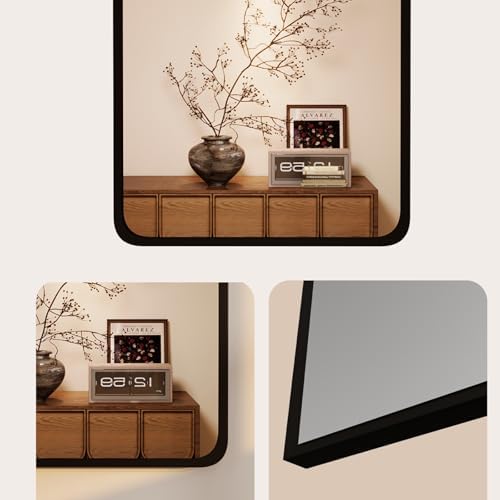 LXP Makeup Mirror with Wooden Frame 40x60cm Wall Mounted