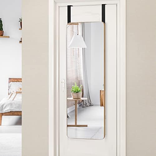 Tangkula 395 x 14 Rectangle Mirror with Bamboo Frame