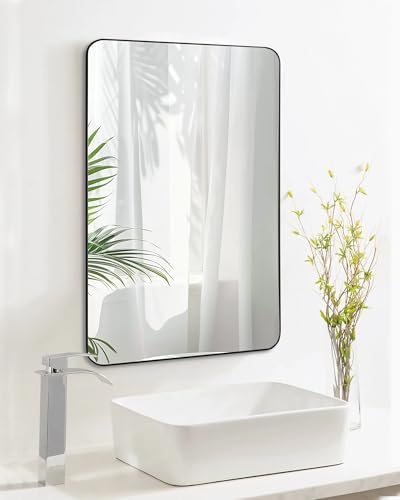WIOWUR Black Rectangle Bathroom Mirror 20x30 Inch