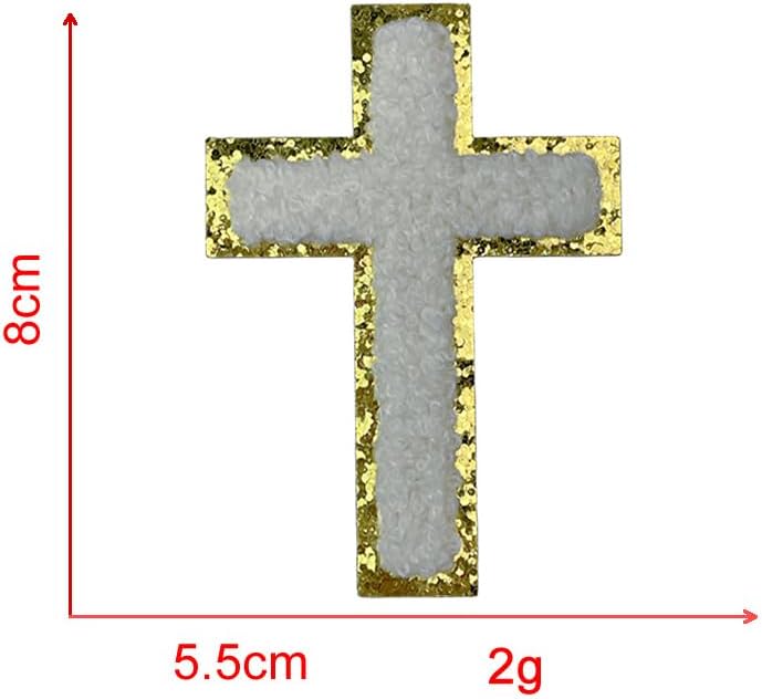 12-Pack Cross Embroidered Patches for DIY Clothing and Accessory Decoration