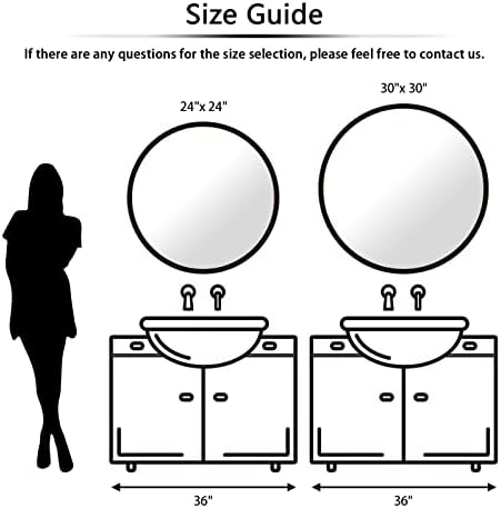 EMAISON 30 Inch Round Gold Mirror Wall Mount