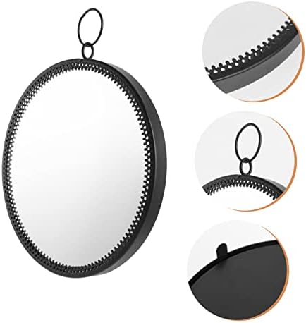 LIFKOME Black Round Wall Hanging Vanity Mirror