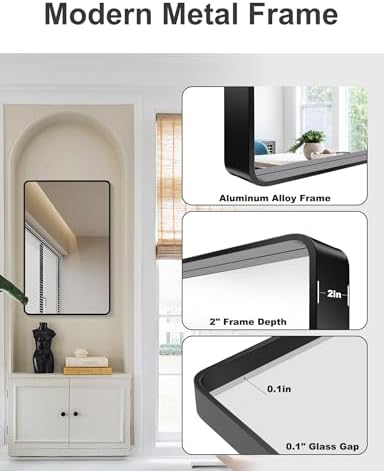 Suiforlun 24X36in Wall Mounted Shatterproof Mirror