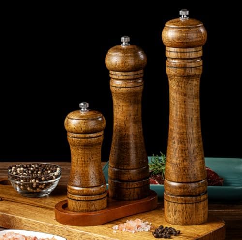 LETSKAB 2 Piece Adjustable Wooden Salt Pepper Mill Set