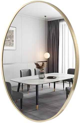 FARMER Gold Oval Mirror 22x30 Wall Decor