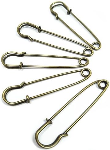 4 Inch Heavy Duty Bronze Safety Pins Set of 20