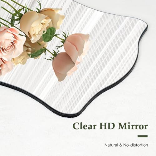 PUZONJIG Irregular Mirror 32x21 Black Frameless
