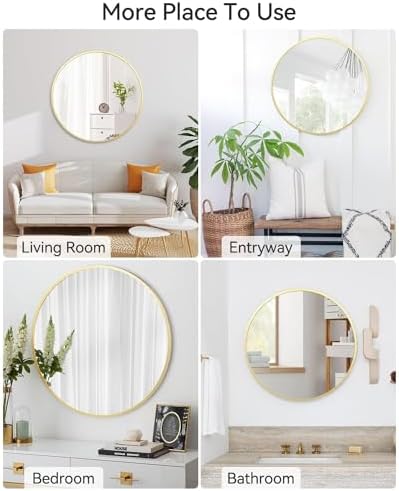 GAOMON 20 Inch Gold Wall Mirror Modern Style