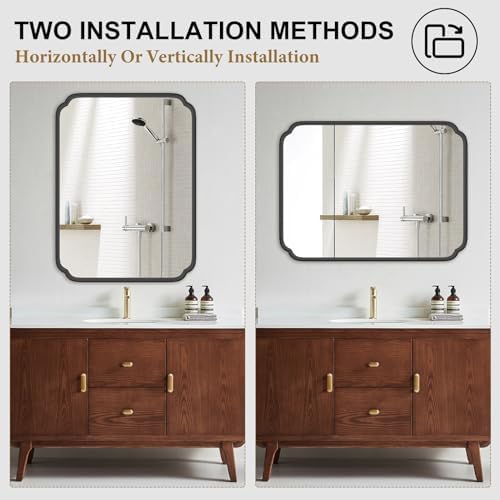 Ferytange 30x40 Black Bathroom Vanity Mirror