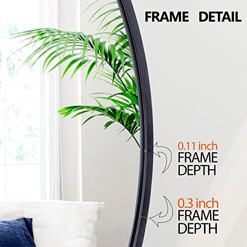 SUPER DEAL 24 Inch Round Mirror with Metal Frame