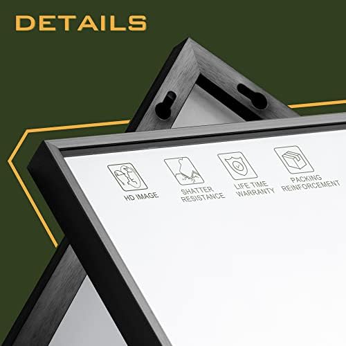 NicBex Full Length Mirror 55x16 Inch Black Aluminum Frame