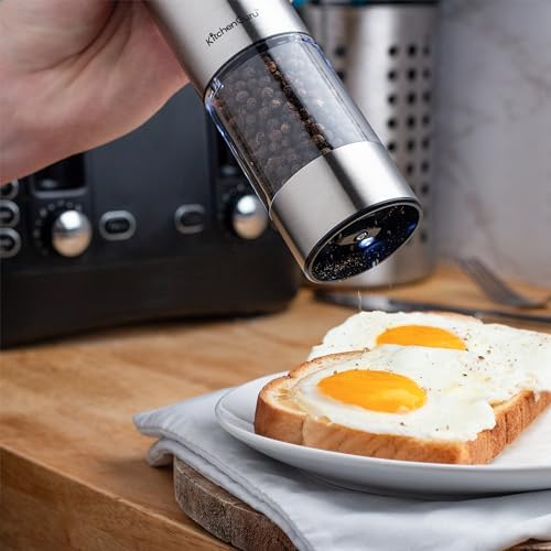 Premium Rechargeable Salt and Pepper Grinder Set - 6 Coarseness Levels