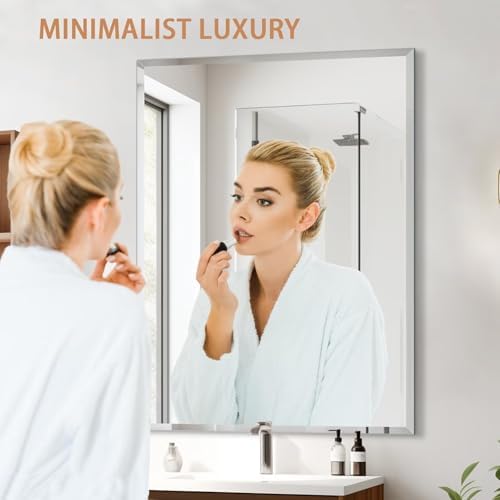 Frameless Mirror 12x20in Wall Mount Shatterproof Polished Edge