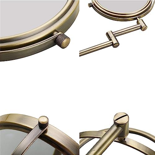 Bleslin Wall-Mounted Brass Makeup Mirror 8 Inch 360 Swivel Double Sided