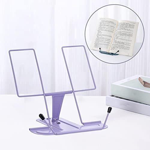 Versatile Metal Cookbook Stand with Tablet Holder - Violet