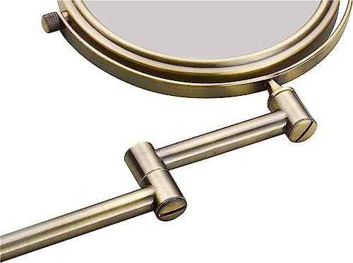 Bleslin Wall-Mounted Brass Makeup Mirror 8 Inch 360 Swivel Double Sided