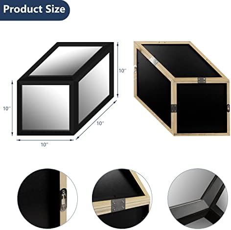 H-A 10x10 Inch Wall Mirror Set of 3 Black