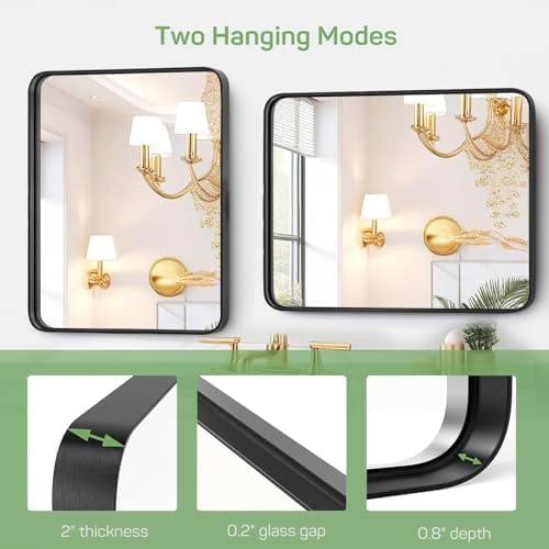 Zibbizo 30x40 Bathroom Mirror with Metal Frame