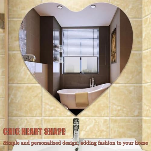 LTSRLL Heart-Shaped Mirror Tiles for Bathroom Vanity Wall