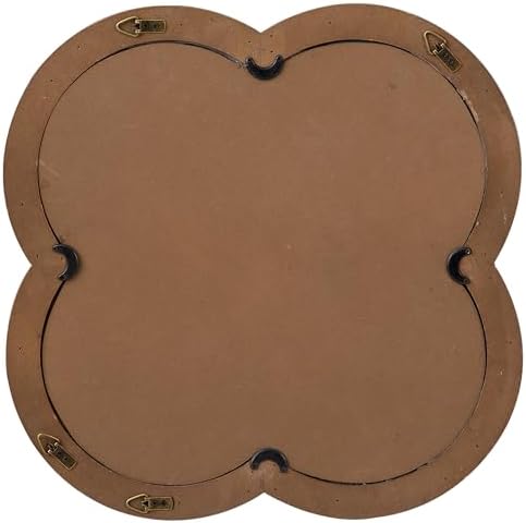 Sintosin Farmhouse Scalloped Wood Frame Mirror 20 Inch