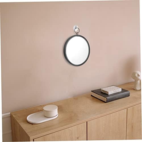 WESIEVYA Round Black Hanging Wall Mirror